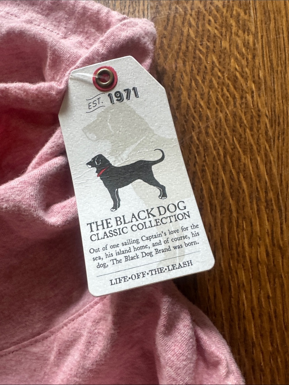 The Black Dog Heather Rose Cowl Pullover with White Logo NWT